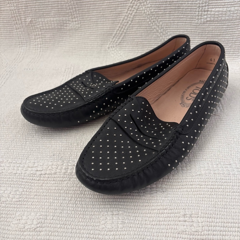 Tod's Black Studded Loafers